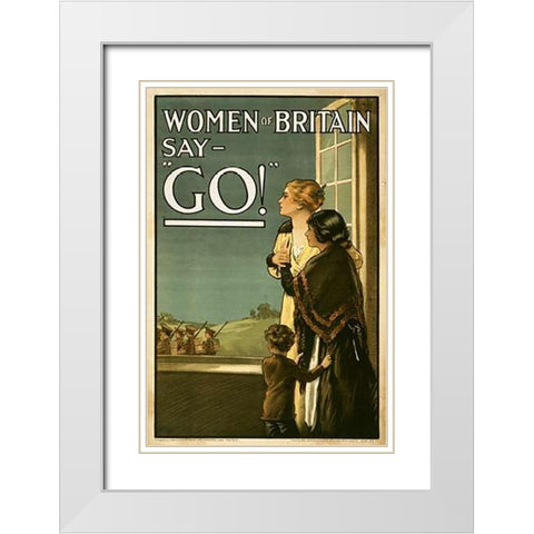 Women of Britain say - Go! White Modern Wood Framed Art Print with Double Matting by Kealey, E.P