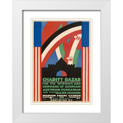 Charity Bazaar for Widows and Orphans, 1916 White Modern Wood Framed Art Print with Double Matting by Reiss, Winold