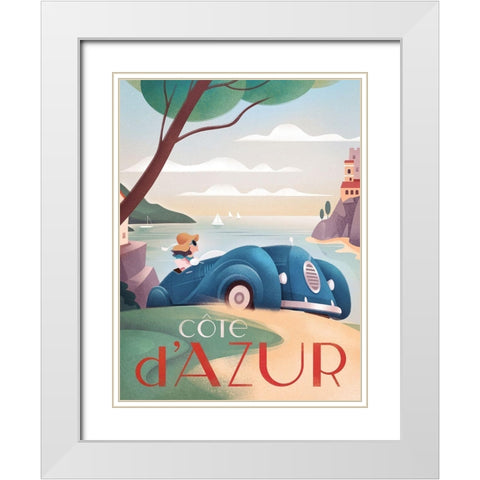 Cote dAzur White Modern Wood Framed Art Print with Double Matting by Wickstrom, Martin