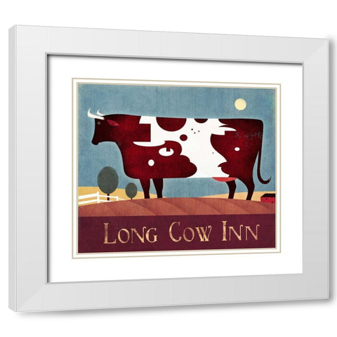 Long Cow Inn White Modern Wood Framed Art Print with Double Matting by Wickstrom, Martin