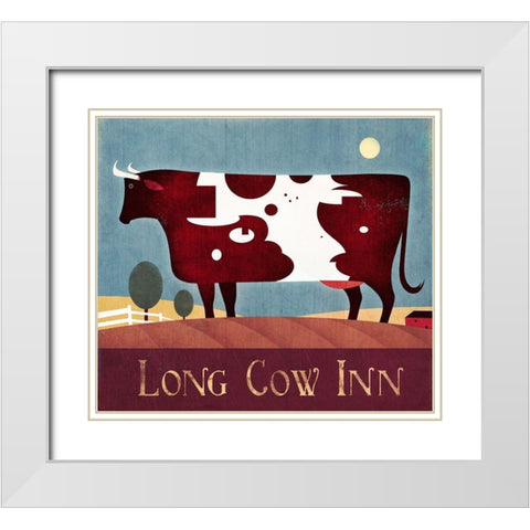 Long Cow Inn White Modern Wood Framed Art Print with Double Matting by Wickstrom, Martin