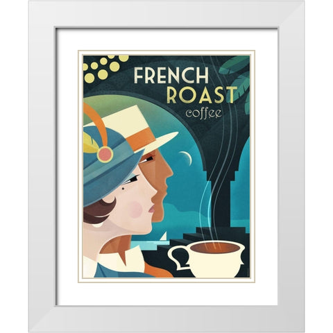 French Roast Coffee White Modern Wood Framed Art Print with Double Matting by Wickstrom, Martin