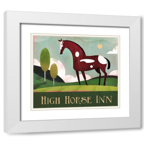High Horse Inn White Modern Wood Framed Art Print with Double Matting by Wickstrom, Martin