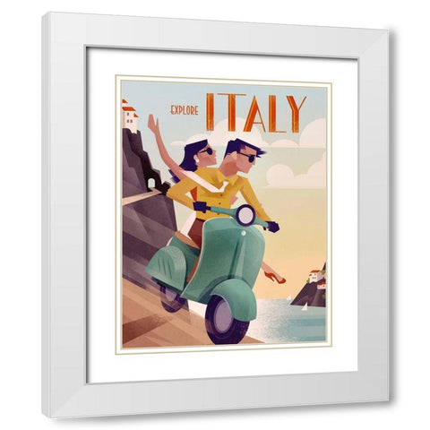 Explore Italy White Modern Wood Framed Art Print with Double Matting by Wickstrom, Martin
