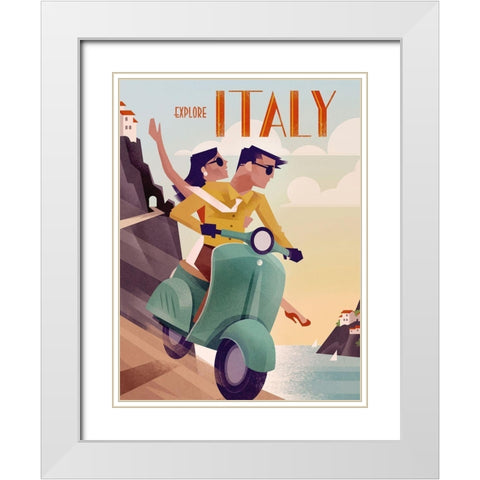 Explore Italy White Modern Wood Framed Art Print with Double Matting by Wickstrom, Martin