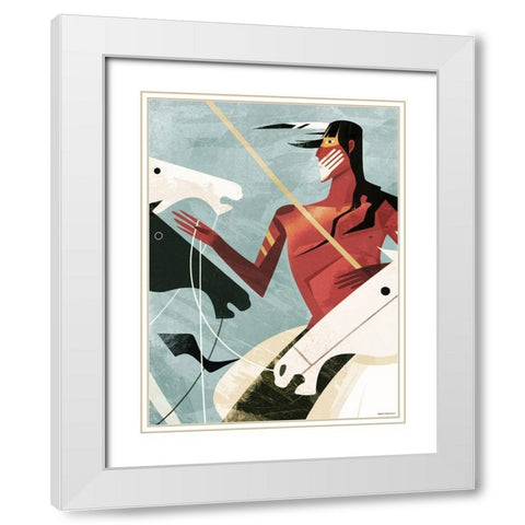 Lakota White Modern Wood Framed Art Print with Double Matting by Wickstrom, Martin