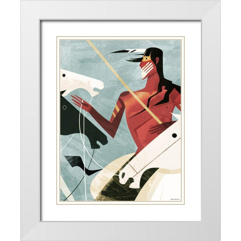 Lakota White Modern Wood Framed Art Print with Double Matting by Wickstrom, Martin