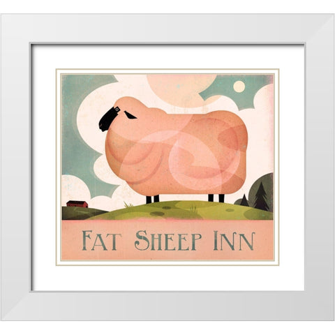 Fat Sheep Inn White Modern Wood Framed Art Print with Double Matting by Wickstrom, Martin