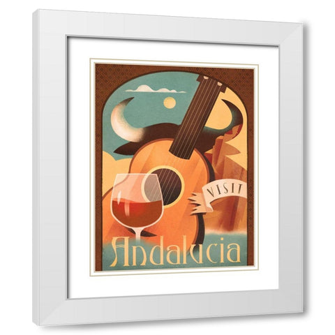 Visit Andalucia White Modern Wood Framed Art Print with Double Matting by Wickstrom, Martin