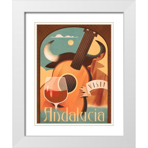 Visit Andalucia White Modern Wood Framed Art Print with Double Matting by Wickstrom, Martin