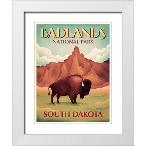 Wyoming White Modern Wood Framed Art Print with Double Matting by Wickstrom, Martin