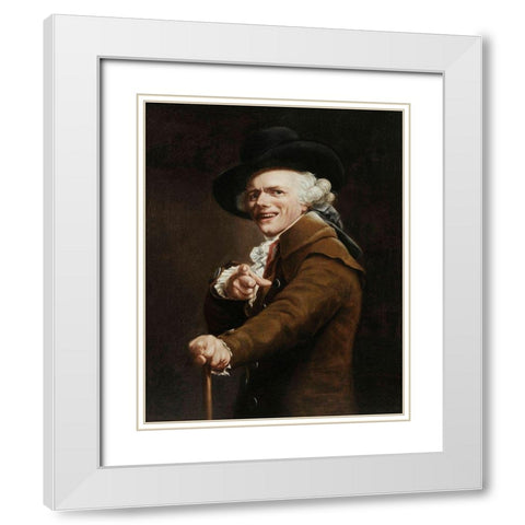 Portrait of the Artist as a Mocker White Modern Wood Framed Art Print with Double Matting by Ducreux, Joseph