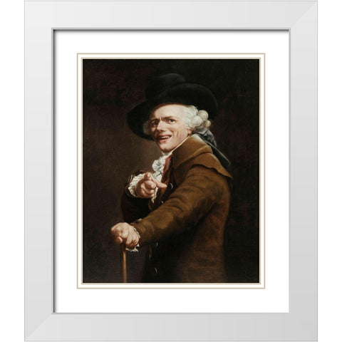 Portrait of the Artist as a Mocker White Modern Wood Framed Art Print with Double Matting by Ducreux, Joseph