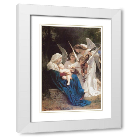Song of the Angels, 1881 White Modern Wood Framed Art Print with Double Matting by Bouguereau, William-Adolphe