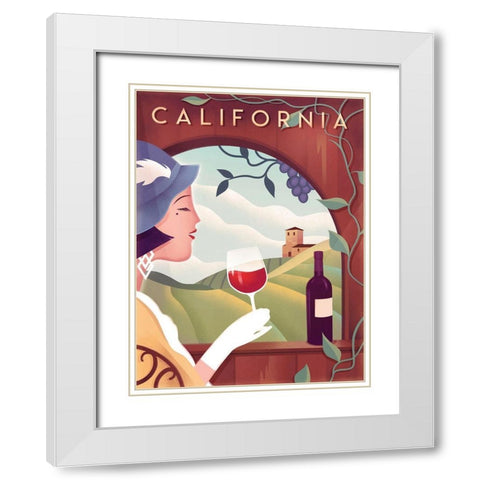 California Wine White Modern Wood Framed Art Print with Double Matting by Wickstrom, Martin