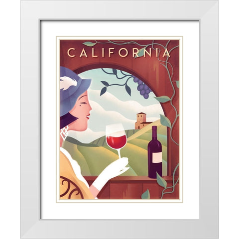 California Wine White Modern Wood Framed Art Print with Double Matting by Wickstrom, Martin
