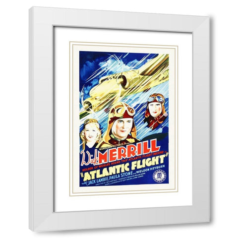 Atlantic Flight White Modern Wood Framed Art Print with Double Matting by Hollywood Photo Archive