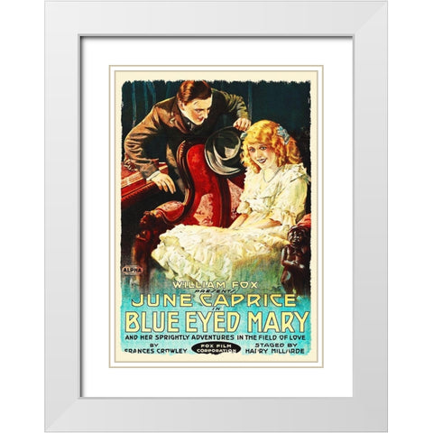 Blue Eyed Mary White Modern Wood Framed Art Print with Double Matting by Hollywood Photo Archive