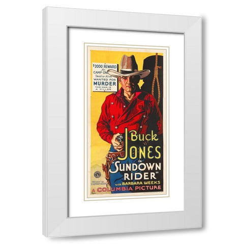Buck Jones, Sundown Rider White Modern Wood Framed Art Print with Double Matting by Hollywood Photo Archive