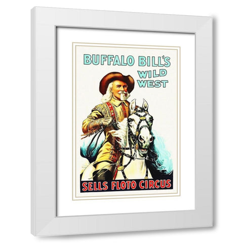 Buffalo Bill White Modern Wood Framed Art Print with Double Matting by Hollywood Photo Archive