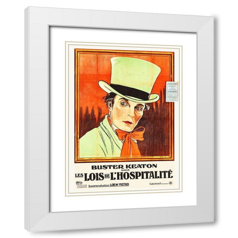 Buster Keaton White Modern Wood Framed Art Print with Double Matting by Hollywood Photo Archive