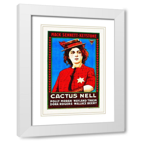 Cactus Nell, 1917 White Modern Wood Framed Art Print with Double Matting by Hollywood Photo Archive