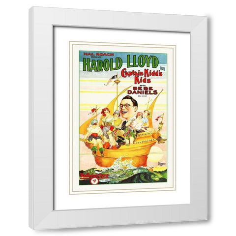 Captain Kids Kids White Modern Wood Framed Art Print with Double Matting by Hollywood Photo Archive