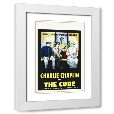 Chaplin, Charlie, The Cure White Modern Wood Framed Art Print with Double Matting by Hollywood Photo Archive