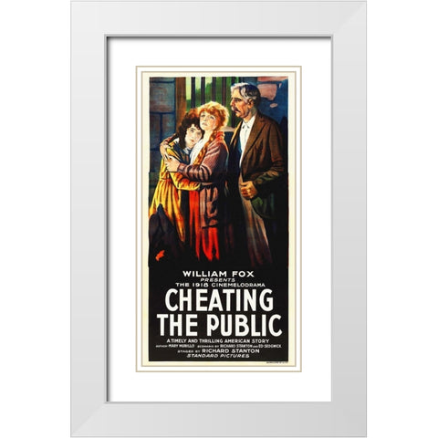 Cheating the Public White Modern Wood Framed Art Print with Double Matting by Hollywood Photo Archive