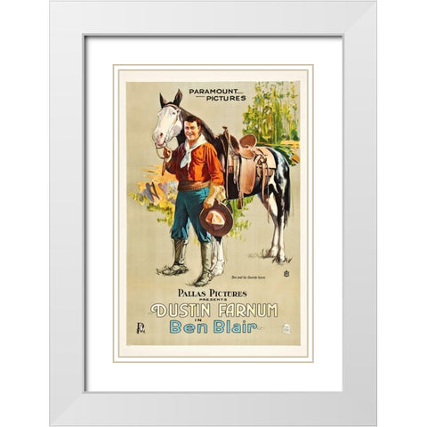 Dustin Farnum, Ben Blair,  1916 White Modern Wood Framed Art Print with Double Matting by Hollywood Photo Archive