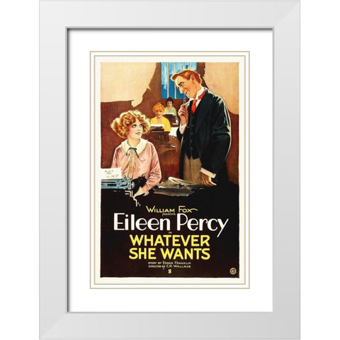 Eileen Percy, Whatever She Wants,  1921 White Modern Wood Framed Art Print with Double Matting by Hollywood Photo Archive