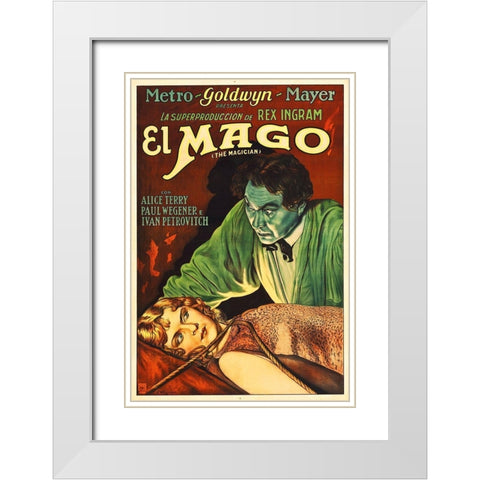 El Mago White Modern Wood Framed Art Print with Double Matting by Hollywood Photo Archive