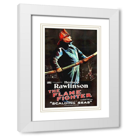 Flame Fighter, Herbert Rawlinson 13 White Modern Wood Framed Art Print with Double Matting by Hollywood Photo Archive