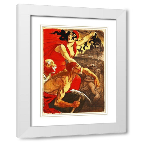 French, 1900 White Modern Wood Framed Art Print with Double Matting by Hollywood Photo Archive