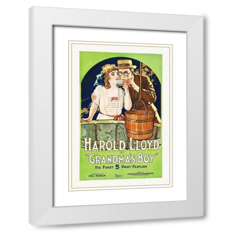 Gramas Boy White Modern Wood Framed Art Print with Double Matting by Hollywood Photo Archive