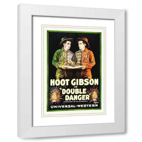 Hoot Gibson, Double Danger, 1920 White Modern Wood Framed Art Print with Double Matting by Hollywood Photo Archive