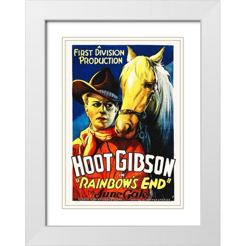 Hoot Gibson, Rainbows End White Modern Wood Framed Art Print with Double Matting by Hollywood Photo Archive