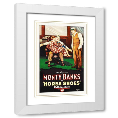 Horse Shoes White Modern Wood Framed Art Print with Double Matting by Hollywood Photo Archive