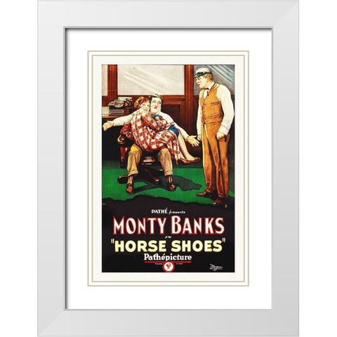 Horse Shoes White Modern Wood Framed Art Print with Double Matting by Hollywood Photo Archive