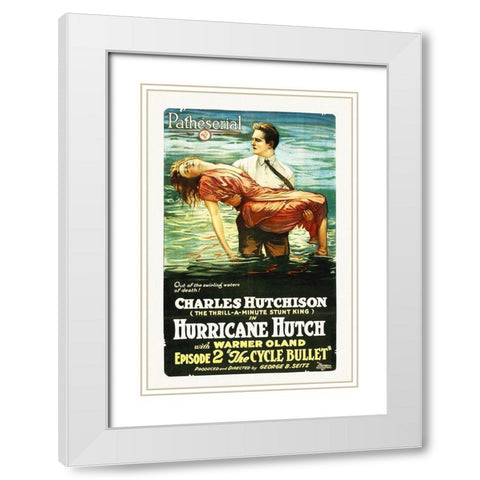 Hutch, The Cycle Bullet, ep 2,  1921 White Modern Wood Framed Art Print with Double Matting by Hollywood Photo Archive