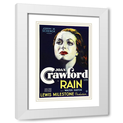 Joan Crawford White Modern Wood Framed Art Print with Double Matting by Hollywood Photo Archive