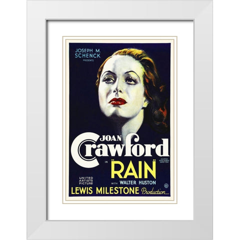 Joan Crawford White Modern Wood Framed Art Print with Double Matting by Hollywood Photo Archive