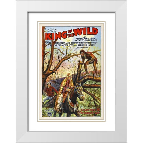 King of the Wild White Modern Wood Framed Art Print with Double Matting by Hollywood Photo Archive