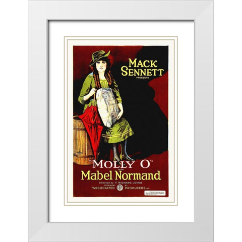 Mable Normand, Molly O,  1921 White Modern Wood Framed Art Print with Double Matting by Hollywood Photo Archive