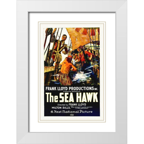 Milton Sills, Wallace Beery, The Sea Hawk, 1924 White Modern Wood Framed Art Print with Double Matting by Hollywood Photo Archive