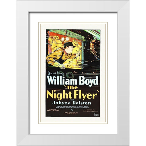 Night Flyer, 1928 White Modern Wood Framed Art Print with Double Matting by Hollywood Photo Archive