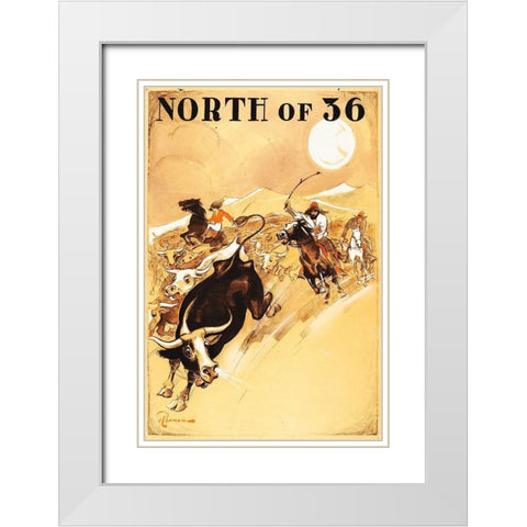 North of 36 White Modern Wood Framed Art Print with Double Matting by Hollywood Photo Archive