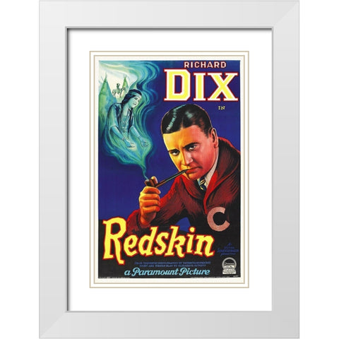 Richard Dix, Redskin Ad, 1926 White Modern Wood Framed Art Print with Double Matting by Hollywood Photo Archive