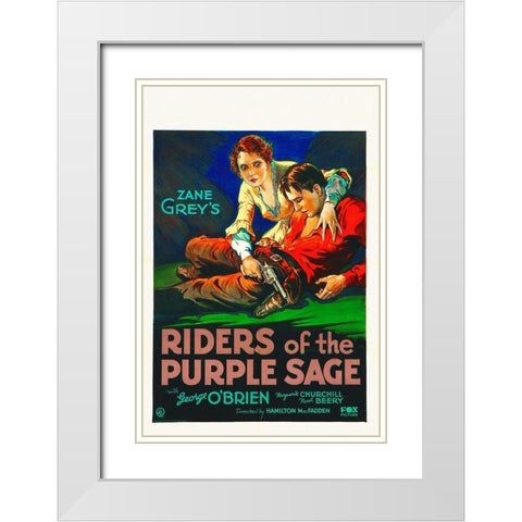 Riders of the Purple Sage White Modern Wood Framed Art Print with Double Matting by Hollywood Photo Archive