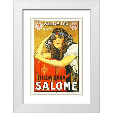 Salome with Theda Bara,  1923 White Modern Wood Framed Art Print with Double Matting by Hollywood Photo Archive